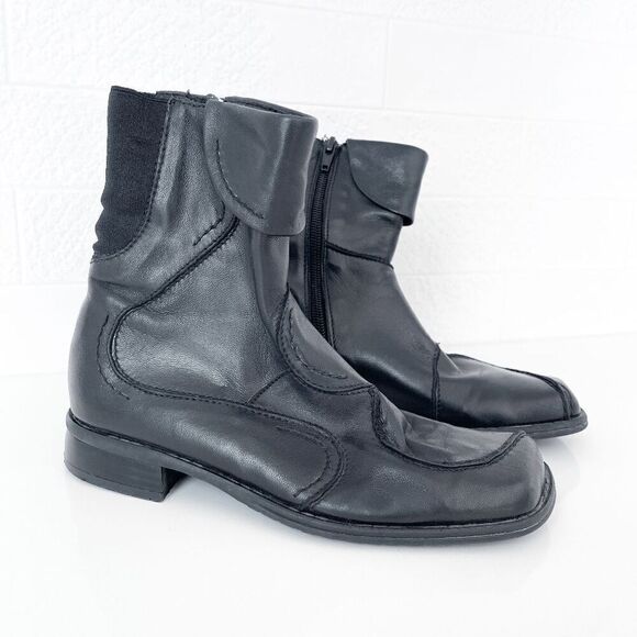 Arnold Churgin Womens Handmade Leather Stitching Ankle Bootie Boots Black 35 - Picture 1 of 9
